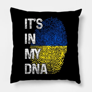 Ukrainian Flag DNA Fingerprint Ukraine Pillow