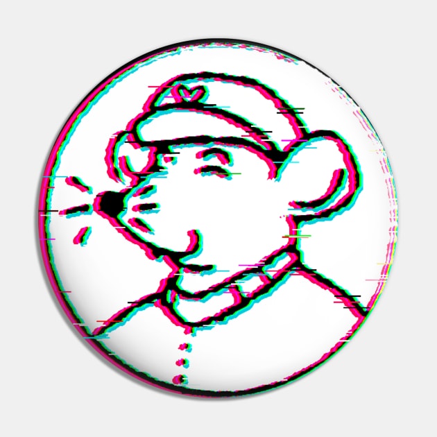 Mouse Zedong (Glitched Version) Pin by Rad Rat Studios