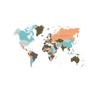 World map, political type T-Shirt