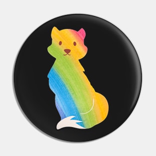 Rainbow fox pattern - Colourful Pin