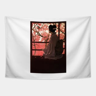 Japanese Opera Madama Butterfly Geisha Advertisement Art Tapestry