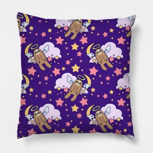 Angel Sloth Pattern Pillow