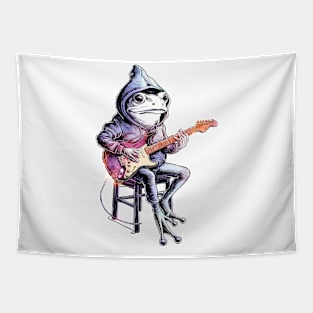 Frog Playing Guitar Tapestry