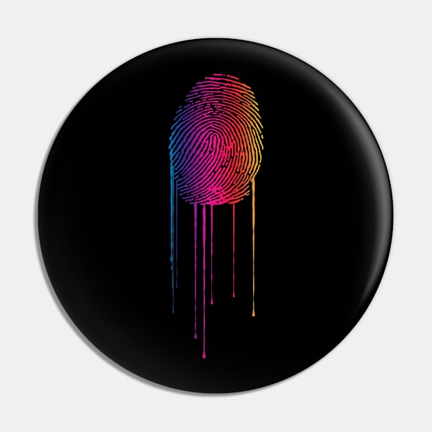 Rainbow Fingerprint Pin by bobyberto