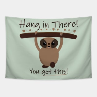 Hang in There! - Sloth Hanging from Branch Tapestry