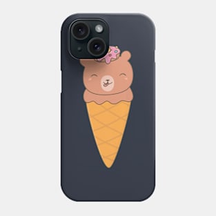 Kawaii Cute Ice Cream Bear T-Shirt Phone Case