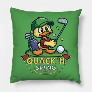 Golf Golfing Humor Duck Quack'n Swing Pillow