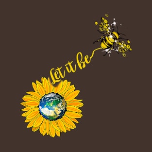 Let It Bee Sunflower Bee Design T-Shirt