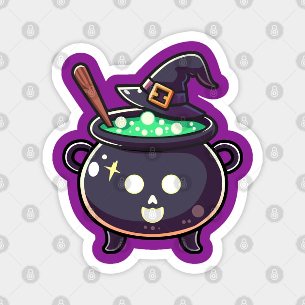 Cute Witch Cauldron Magnet by Arief Uchiha