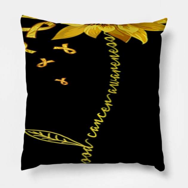 Childhood Cancer Awareness Sunflower Pillow by Barnard