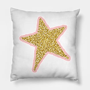 Pink sparkly star Pillow