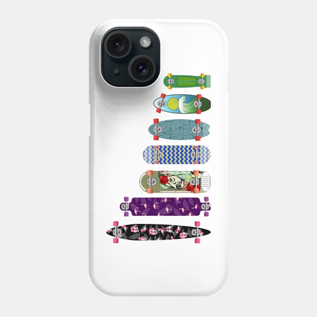 Skateboard Size Comparison Chart Phone Case by mailboxdisco