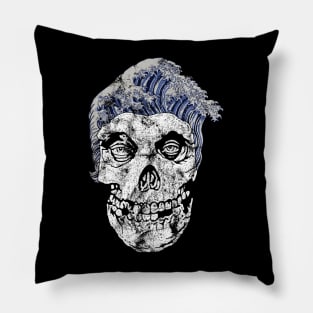 Skull Head Waves Color Pillow