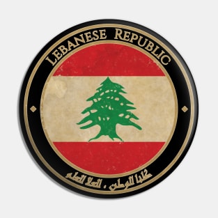 Vintage Lebanon Lebanese Republic Asia Asian Flag Pin