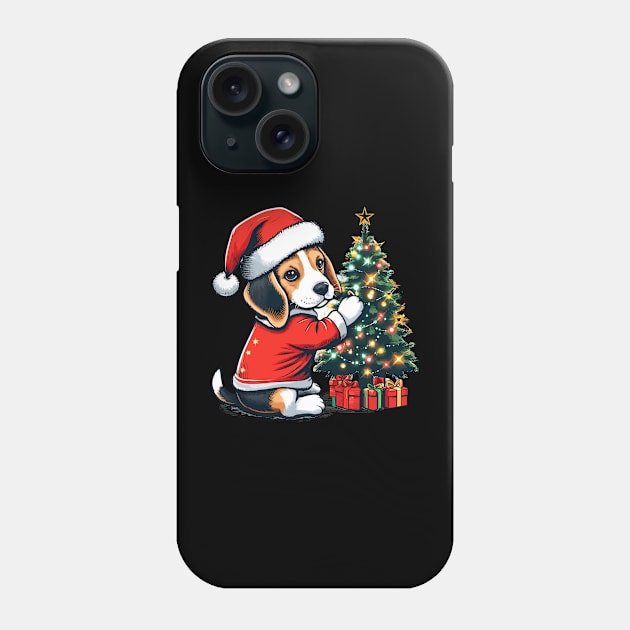 Beagle Dog Christmas Phone Case by Graceful Designs