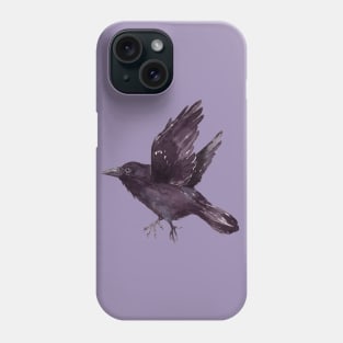 Flying raven watercolor Phone Case