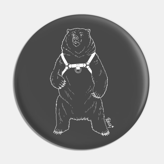 Leather Bear Pin by RobskiArt