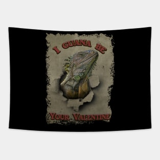 Funny Iguana Valentine your 2021 Reptile Valentine Tapestry