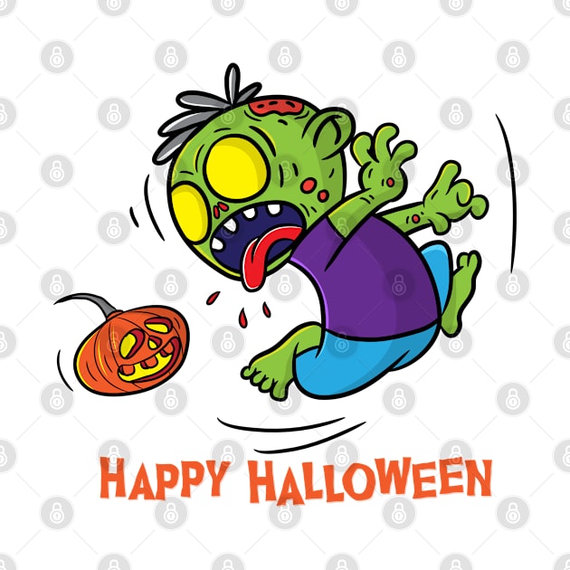 Happy Halloween with zombie by sharukhdesign