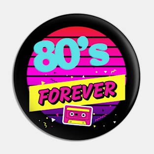 80s forever music tape and sunset Pin