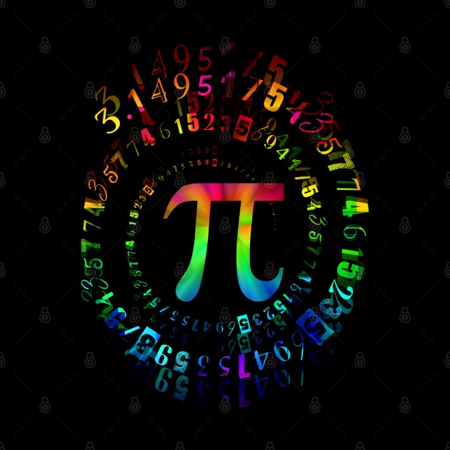 Funny Pi Day Shirt Spiral Pi Math Tee for Pi Day 3.14 by aeroloversclothing