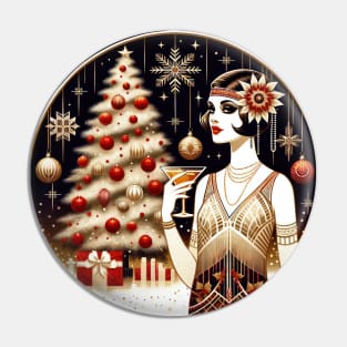 Art Deco Christmas Pin