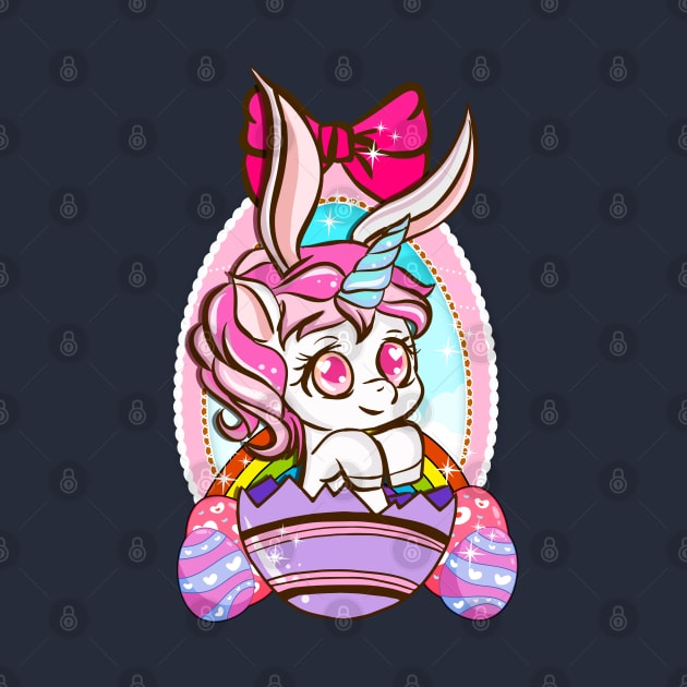 Happy Easter Egg Hunt Unicorn Bunny Cute Girly by E