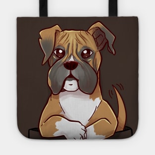 Pocket Cute Boxer Dog Tote