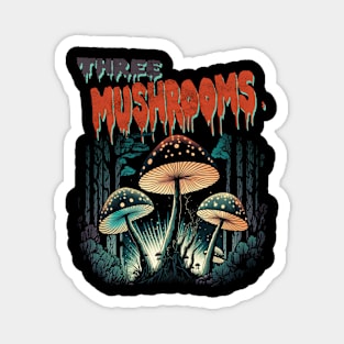 Three Mushrooms in the Woods Magnet