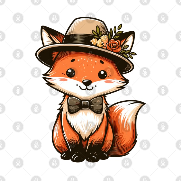 Stylish Fox with Hat by CreativeArtss