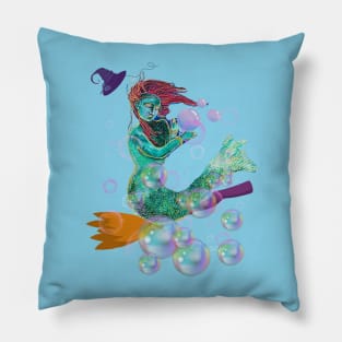 Halloween mermaid whit bubbles Pillow