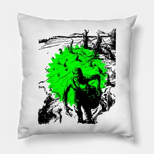 Surviving Man Sowing Under The Sun Old Fantasy Comic Funny Popart Scifi Vintage Pillow