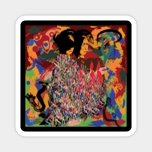 Family Colorful Abstract Art Magnet