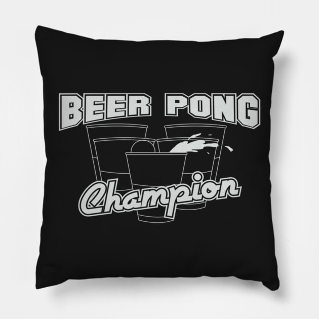 Beer Pong Champ Pillow by Noerhalimah