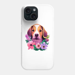 Dog With Flowers Phone Case