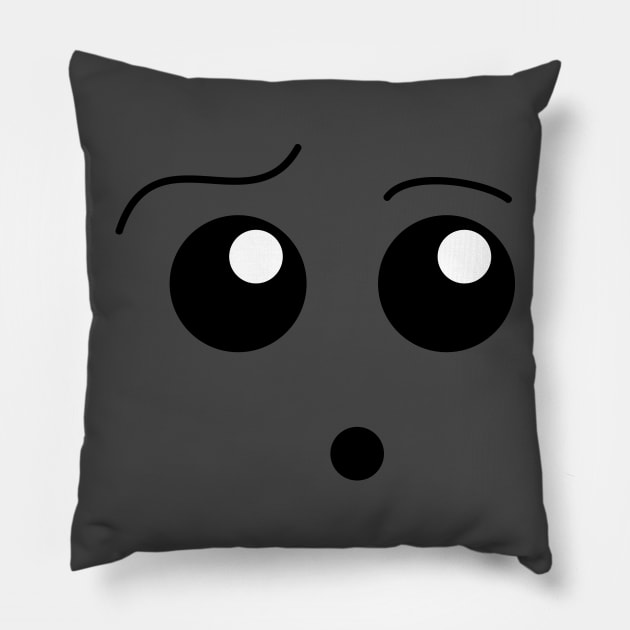 funny face curiosity Pillow by hierrochulo