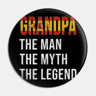 Grand Father Spanish Grandpa The Man The Myth The Legend - Gift for Spanish Dad With Roots From  Spain Pin