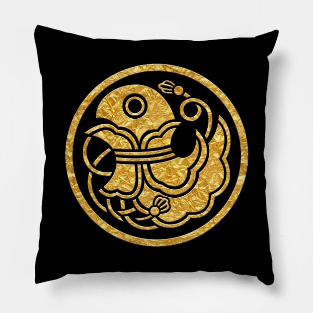 Japanese Mon Tori Crab Pillow by Takeda_Art