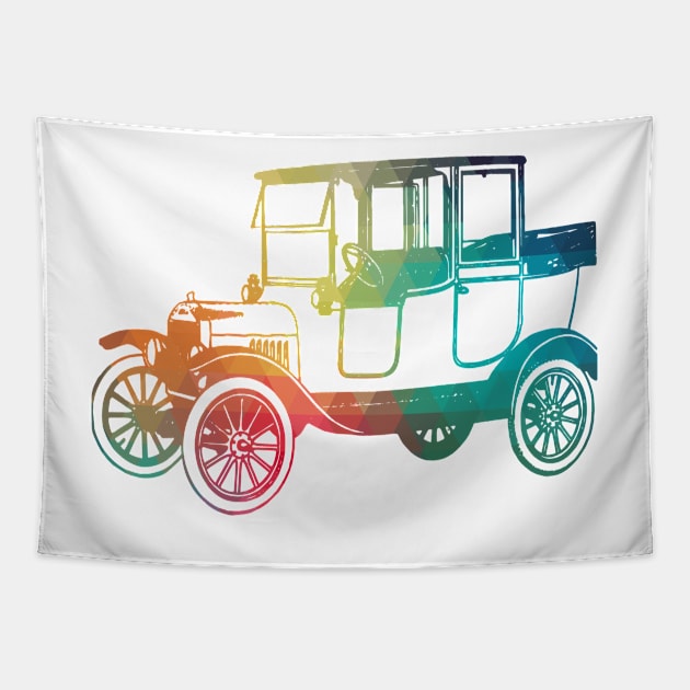 Rainbow old car 05 Tapestry by AdiDsgn