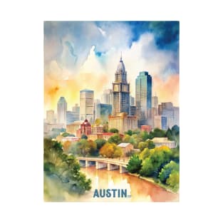 Austin City watercolor painting T-Shirt