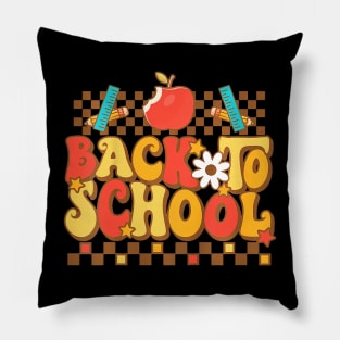 Groovy Teacher Vibes Elementary Welcome Back To School Pillow