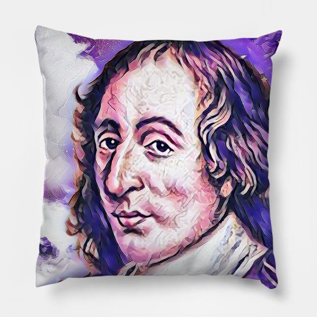 Blaise Pascal Pink Portrait | Blaise Pascal Artwork 9 Pillow by JustLit