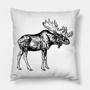 Deer Vintage // Pencil Sketch Pillow