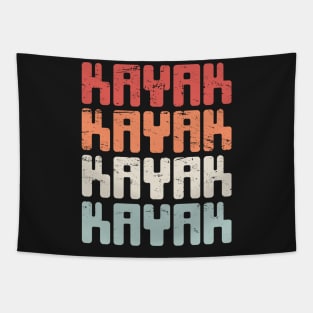 Retro KAYAK Kayaking Text Tapestry