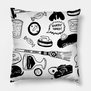 Good Curling Black and White Pattern Pillow