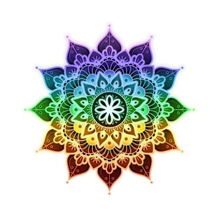 Mandala of Chakras in the 7 colors of the rainbow T-Shirt