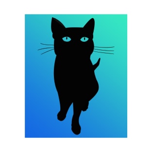 Black Cat Aqua T-Shirt