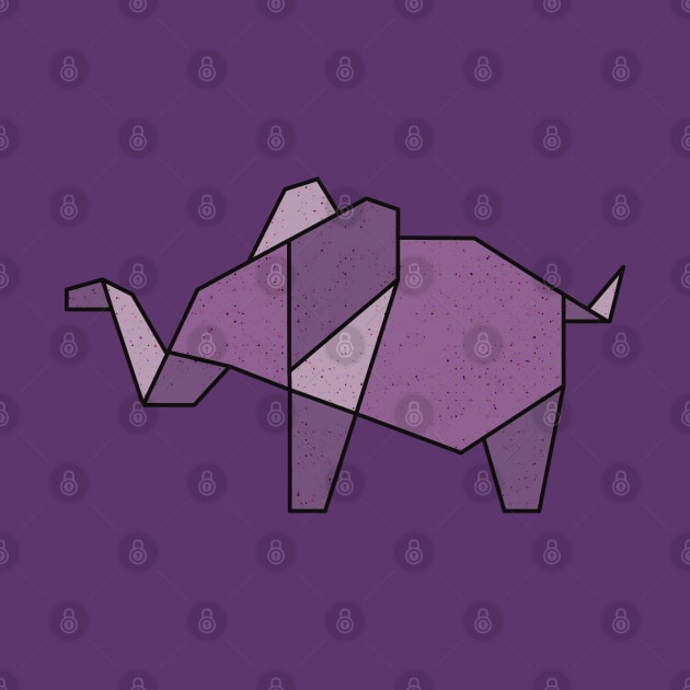 Purple Abstract Geometric Elephant by ontheoutside