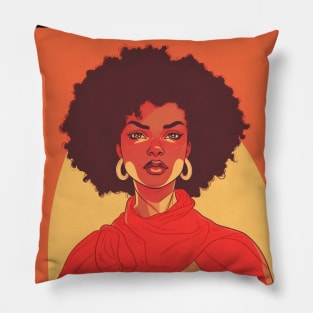 African Queen, Afro Superhero, Female Warrior, Black History Pillow