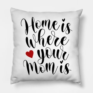 Home Is Where Your Mom Is Mother's Day Inspirational Quote Pillow